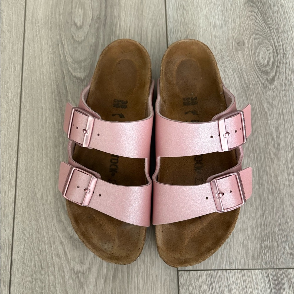 Birkenstock Womens Size 38/7-7,5 Arizona Icy Metallic Old Rose Sandals - Picture 6 of 11